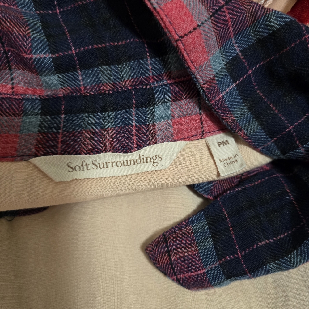Soft Surroundings Kensington Plaid Burnout Velvet Tunic - MP - Picture 11 of 14